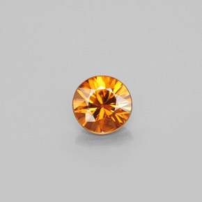 Zircão laranja natural 0,91ct, corte redondo, VS