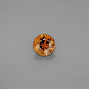 Zircão laranja natural 0,99ct, corte redondo, VS