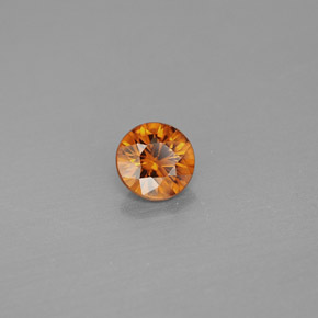 Zircão laranja natural 0,99ct, corte redondo, VS