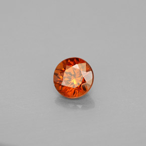 Zircão laranja natural 0,96ct, corte redondo, VS