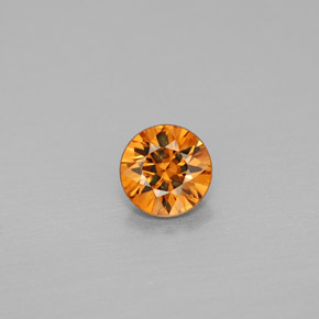 Zircão laranja natural 0,99ct, corte redondo, VS