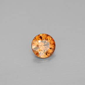 Zircão laranja natural 0,99ct, corte redondo, VS