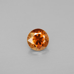 Zircão laranja natural 1,01ct, corte redondo, VS