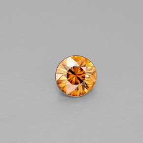 Zircão laranja natural 0,97ct, corte redondo, VS