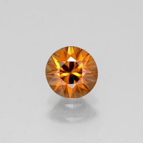 Zircão laranja natural 1,00ct, corte redondo, VS