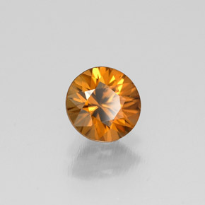 Zircão laranja natural 1,00ct, corte redondo, VS