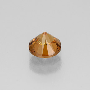 Zircão laranja natural 1,00ct, corte redondo, VS