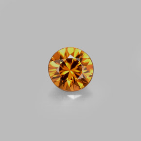 Zircão laranja natural 0,88ct, corte redondo, VS