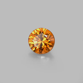 Zircão laranja natural 0,88ct, corte redondo, VS