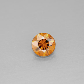Zircão laranja natural 0,99ct, corte redondo, VS