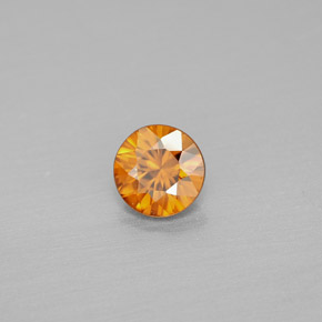 Zircão laranja natural 0,99ct, corte redondo, VS