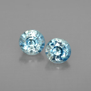 Pedras preciosas de zircão azul natural de  ct, corte redondo, VVS-VS