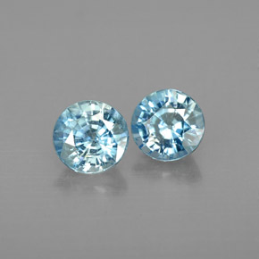 Pedras preciosas de zircão azul natural de  ct, corte redondo, VVS-VS