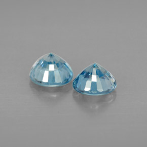 Pedras preciosas de zircão azul natural de  ct, corte redondo, VVS-VS