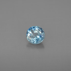 Zircão azul natural 0,85ct, corte redondo, VVS