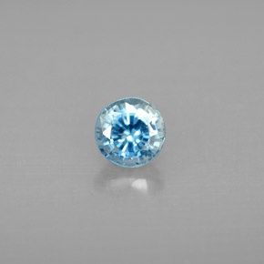 Zircão Azul Natural 1.06ct, Corte Redondo, VS
