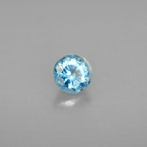 Zircão Azul Natural 1.06ct, Corte Redondo, VS