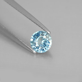 Zircão azul natural 0,97ct, corte redondo, VS