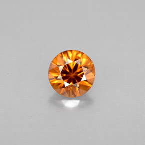 Zircão laranja natural 0,85ct, corte redondo, VS