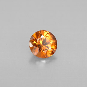 Zircão laranja natural 0,85ct, corte redondo, VS