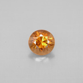 Zircão laranja natural 0,92ct, corte redondo, VVS-VS