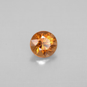 Zircão laranja natural 0,92ct, corte redondo, VVS-VS