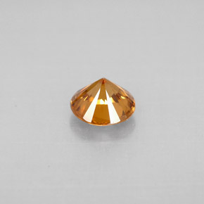 Zircão laranja natural 0,92ct, corte redondo, VVS-VS