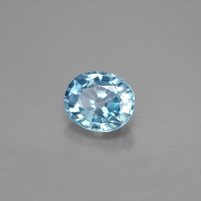 Zircão azul natural 1,80ct, corte oval, VVS