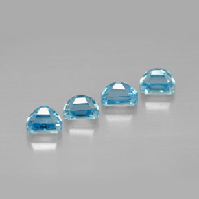 Pedras preciosas de zircão azul natural de  ct, corte esmeralda, VVS