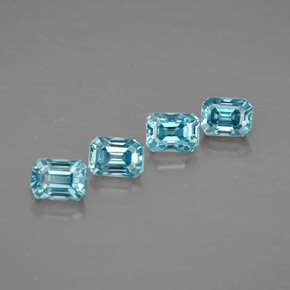 Pedras preciosas de zircão azul natural de  ct, corte esmeralda, VVS