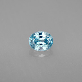 Zircão azul natural 1,27ct, corte oval, VVS
