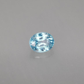 Zircão azul natural 1,27ct, corte oval, VVS