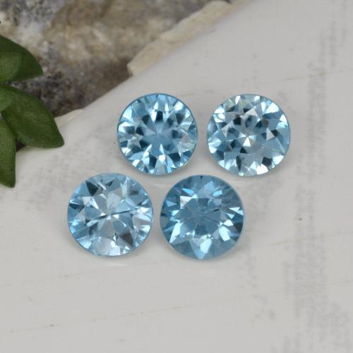 Pedras preciosas de zircão azul natural de 2,00 ct, corte redondo, VVS-VS