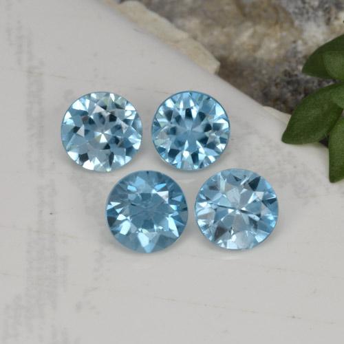 Pedras preciosas de zircão azul natural de 2,00 ct, corte redondo, VVS-VS