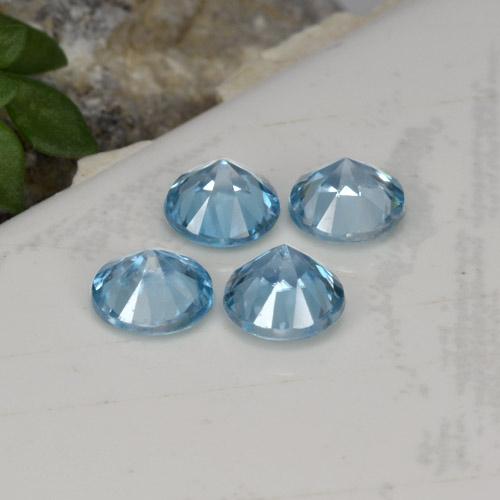 Pedras preciosas de zircão azul natural de 2,00 ct, corte redondo, VVS-VS