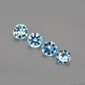 Pedras preciosas de zircão azul natural de  ct, corte redondo, VVS-VS