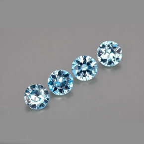 Pedras preciosas de zircão azul natural de  ct, corte redondo, VVS-VS