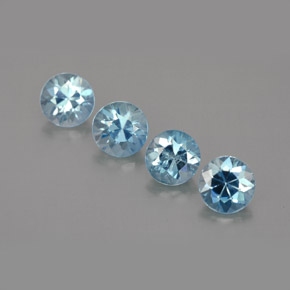 Pedras preciosas de zircão azul natural de  ct, corte redondo, VVS-VS
