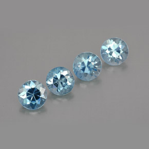 Pedras preciosas de zircão azul natural de  ct, corte redondo, VVS-VS