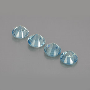 Pedras preciosas de zircão azul natural de  ct, corte redondo, VVS-VS