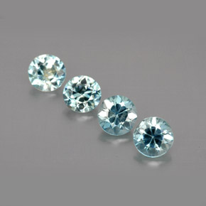 Pedras preciosas de zircão azul natural de  ct, corte redondo, VS