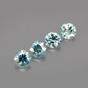 Pedras preciosas de zircão azul natural de  ct, corte redondo, VS