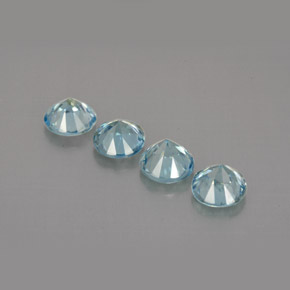 Pedras preciosas de zircão azul natural de  ct, corte redondo, VS