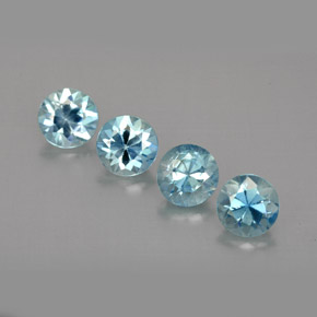 Pedras preciosas de zircão azul natural de  ct, corte redondo, VVS