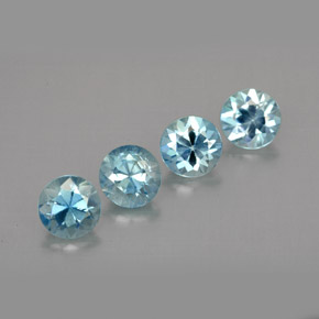 Pedras preciosas de zircão azul natural de  ct, corte redondo, VVS