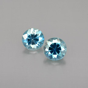 Pedras preciosas de zircão azul natural de  ct, corte redondo, VVS-VS