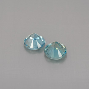 Pedras preciosas de zircão azul natural de  ct, corte redondo, VVS-VS