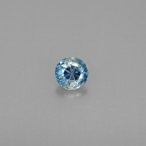 Zircão azul natural 0,45ct, corte redondo, VS