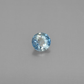 Zircão azul natural 0,45ct, corte redondo, VS