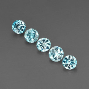 Pedras preciosas de zircão azul natural de  ct, corte redondo, VVS-VS